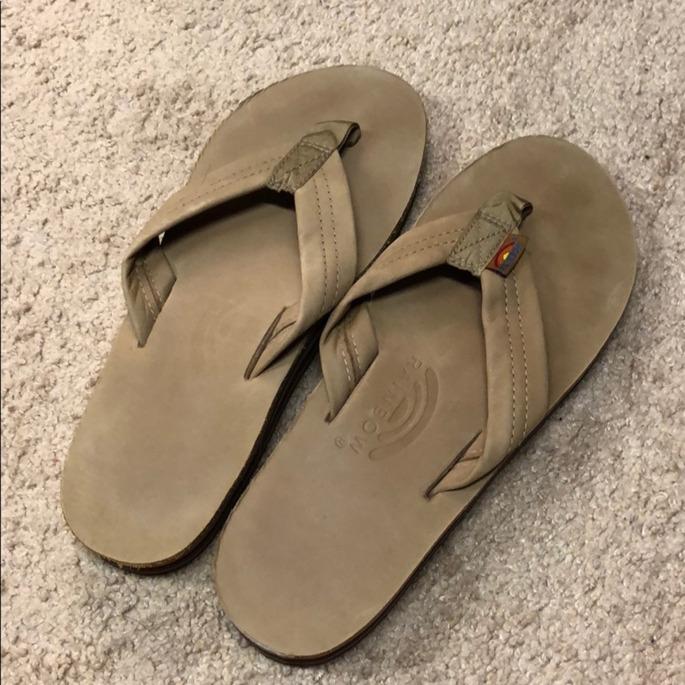 Rainbow flip flops. Women. Size 8